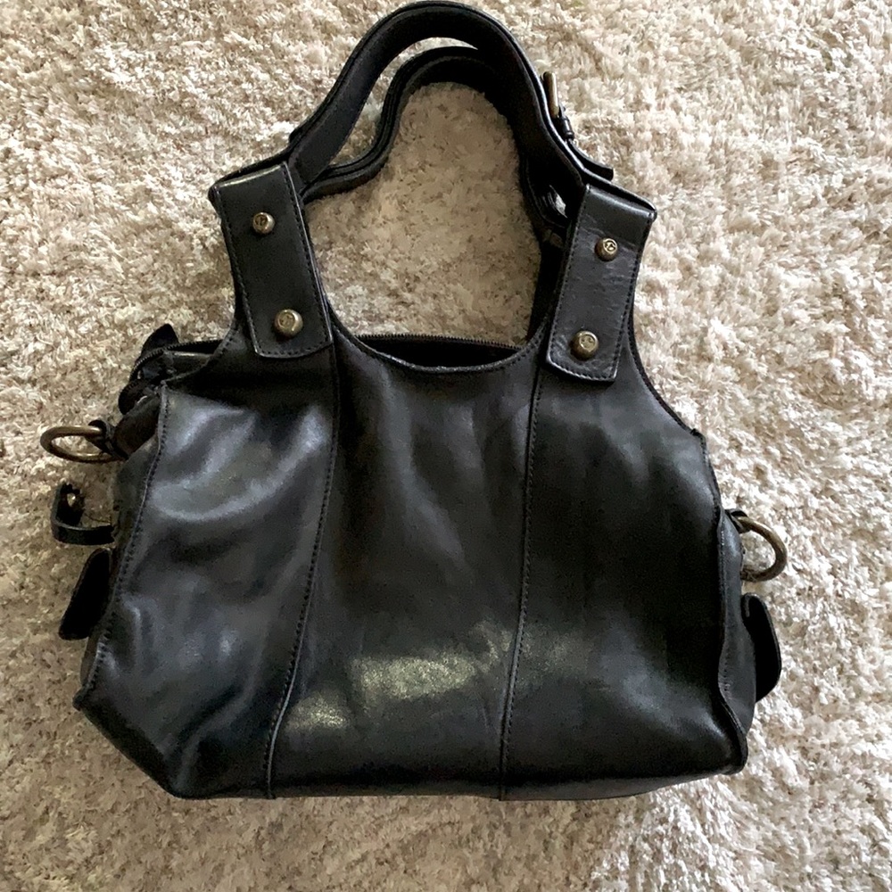 Francesco Biasia black leather bag